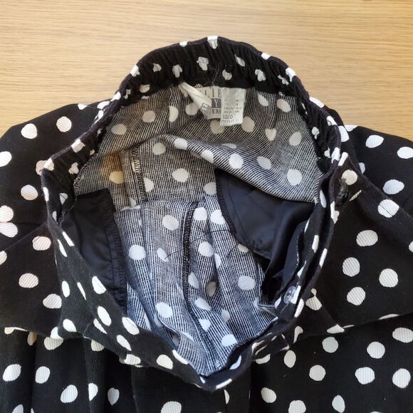 Vintage 80s Leslie Fay Black Polkadot Midi Skirt - Picture 4 of 5
